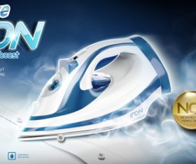 Hotwave iron poster vector template 01