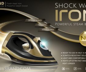 Hotwave iron poster vector template 04
