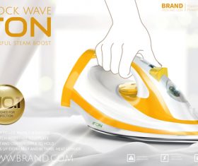 Hotwave iron poster vector template 05
