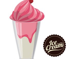 Ice cream vintage illustration vector 01