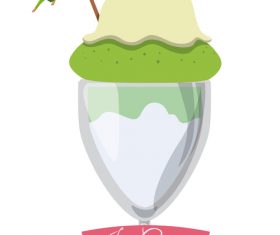 Ice cream vintage illustration vector 02