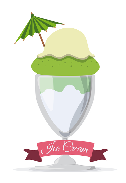 Ice cream vintage illustration vector 02