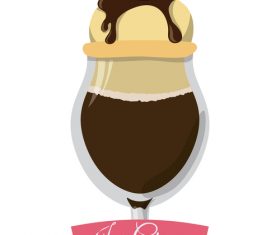 Ice cream vintage illustration vector 03