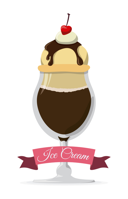 Ice cream vintage illustration vector 03
