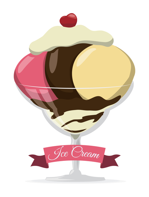 Ice cream vintage illustration vector 04