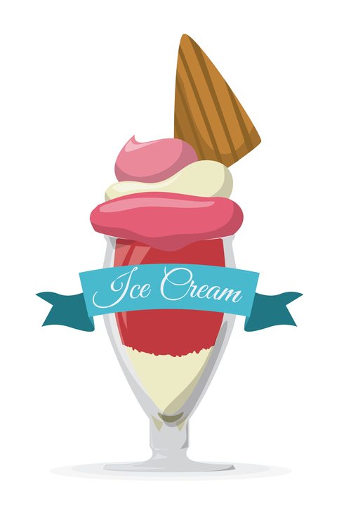 Ice cream vintage illustration vector 05