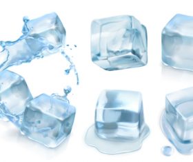 Ice cube vector set