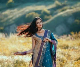 Indian beauty outdoor photo Stock Photo