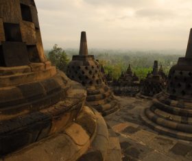 Indonesian Java Island Buddhist Architecture Landscape Stock Photo 01