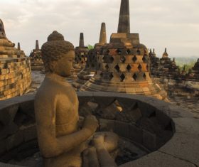 Indonesian Java Island Buddhist Architecture Landscape Stock Photo 03