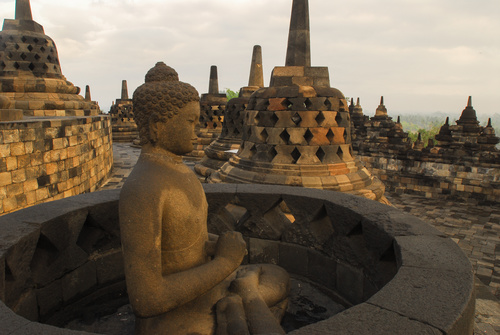 Indonesian Java Island Buddhist Architecture Landscape Stock Photo 03