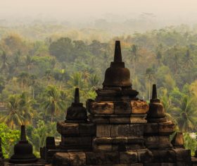 Indonesian Java Island Buddhist Architecture Landscape Stock Photo 04