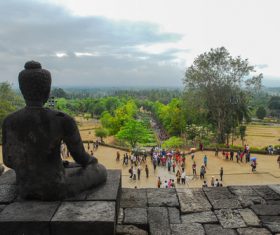 Indonesian Java Island Buddhist Architecture Landscape Stock Photo 05