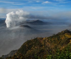 Indonesian Java Island Volcano Stock Photo 01