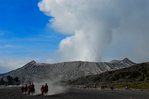 Indonesian Java Island Volcano Stock Photo 02