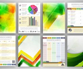 Infographic brochure templates design vectors set 01