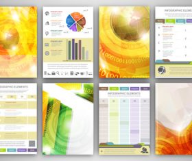 Infographic brochure templates design vectors set 05