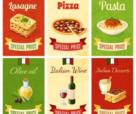 Italian food vintage template vector