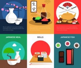 Japanese food template design vector