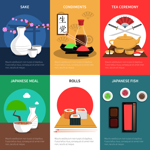 Japanese food template design vector