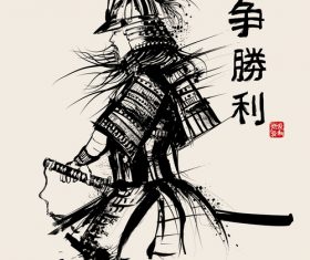 Japanese samou hand drawing vector 01
