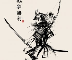 Japanese samou hand drawing vector 02