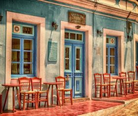 Karpathos Island Restaurants Stock Photo