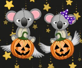 Koala with halloween card vector