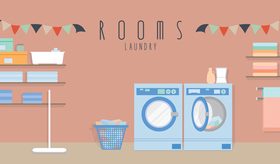Laundry design vector material