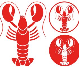 Lobster sticker design vector