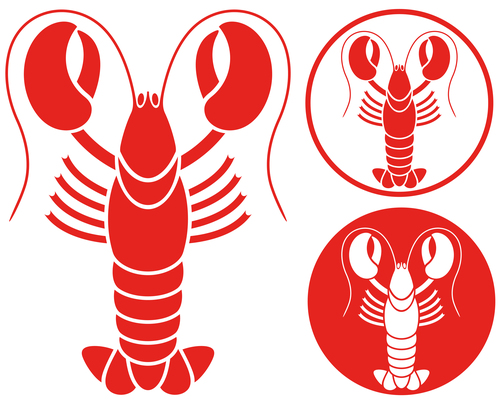 Lobster sticker design vector