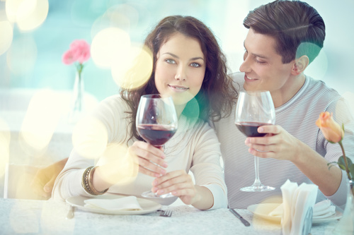 Lovers dating at the restaurant Stock Photo 08