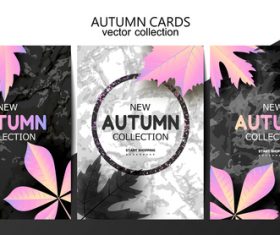 Luxury autumn card template vector