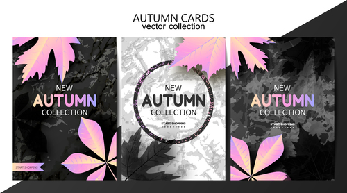 Luxury autumn card template vector