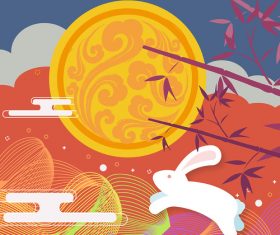 Mid-autumn pattern vector