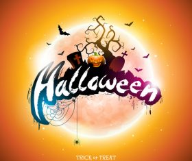 Orange halloween background vectors 04