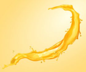 Orange juice splash vector illustration