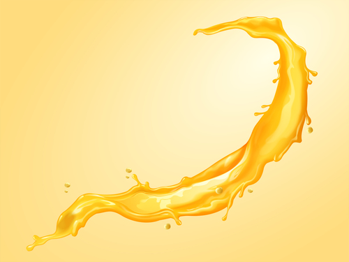 Orange juice splash vector illustration