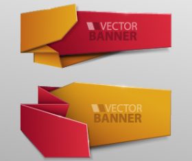 Origami banner template colored vector 03