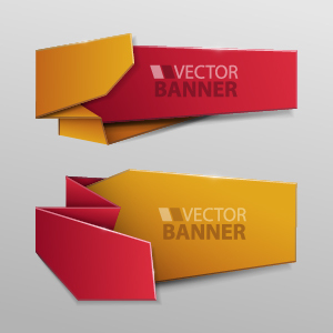 Origami banner template colored vector 03