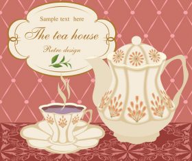 Ornate tea background art vector