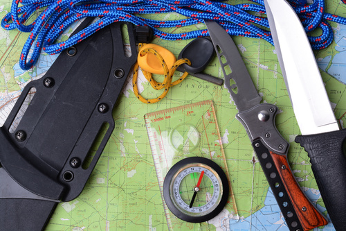 Outdoor survival essential items Stock Photo 02