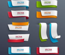 Paper banner template vector set 01