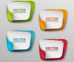 Paper banner template vector set 02