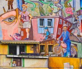 Personality graffiti on the wall Stock Photo 04