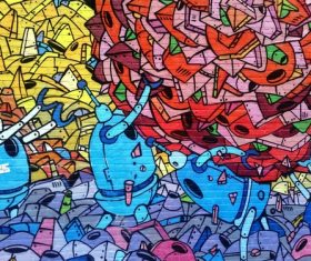 Personality graffiti on the wall Stock Photo 05