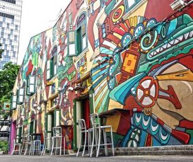 Personality graffiti on the wall Stock Photo 06