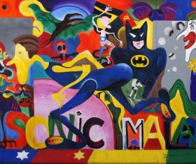 Personality graffiti on the wall Stock Photo 07