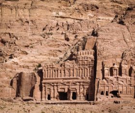 Petra architectural landscape in Jordan Stock Photo 02