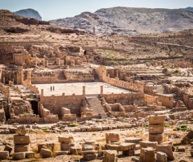 Petra architectural landscape in Jordan Stock Photo 03